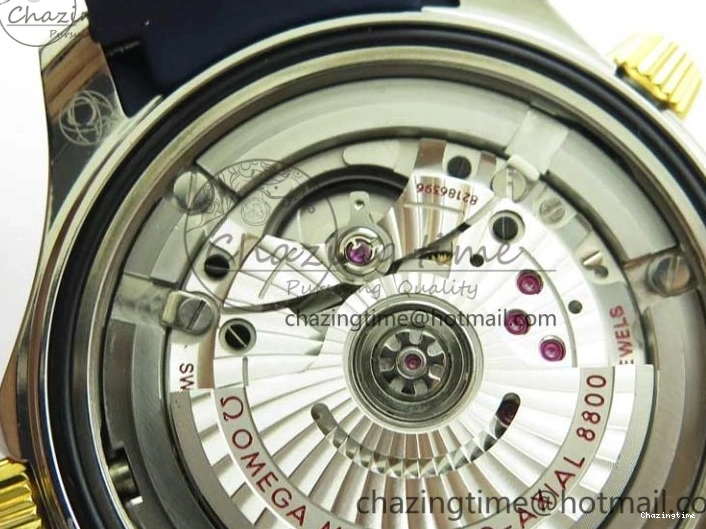 0321 Refined 2018 Seamaster Diver 300M SS YG VSF 1:1 Best Edition YG Bezel Blue Dial on Blue Rubber Strap A 7898